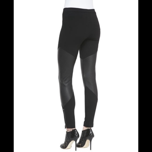 *FLASH SALE* •like new• Haute Hippie Ponte Leather Leggings with Zippers - Picture 3 of 3